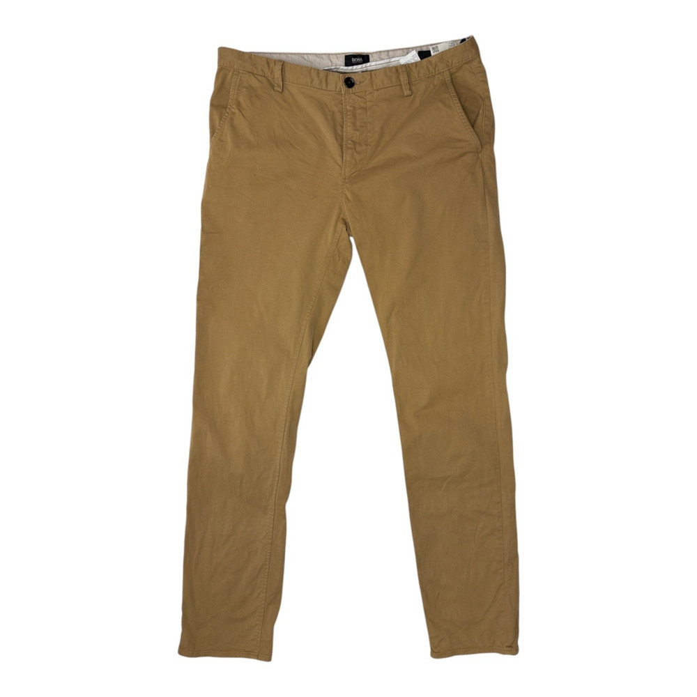 Hugo Boss Men's Tan Rice Slim-Fit Stretch Chino Pants Size 34